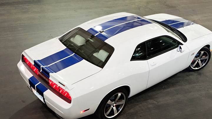 Top View Of 2011 Dodge Challenger SRT8 in White